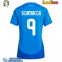 Italy Gianluca Scamacca #9 Replica Home Shirt Ladies Euro 2024 Short Sleeve